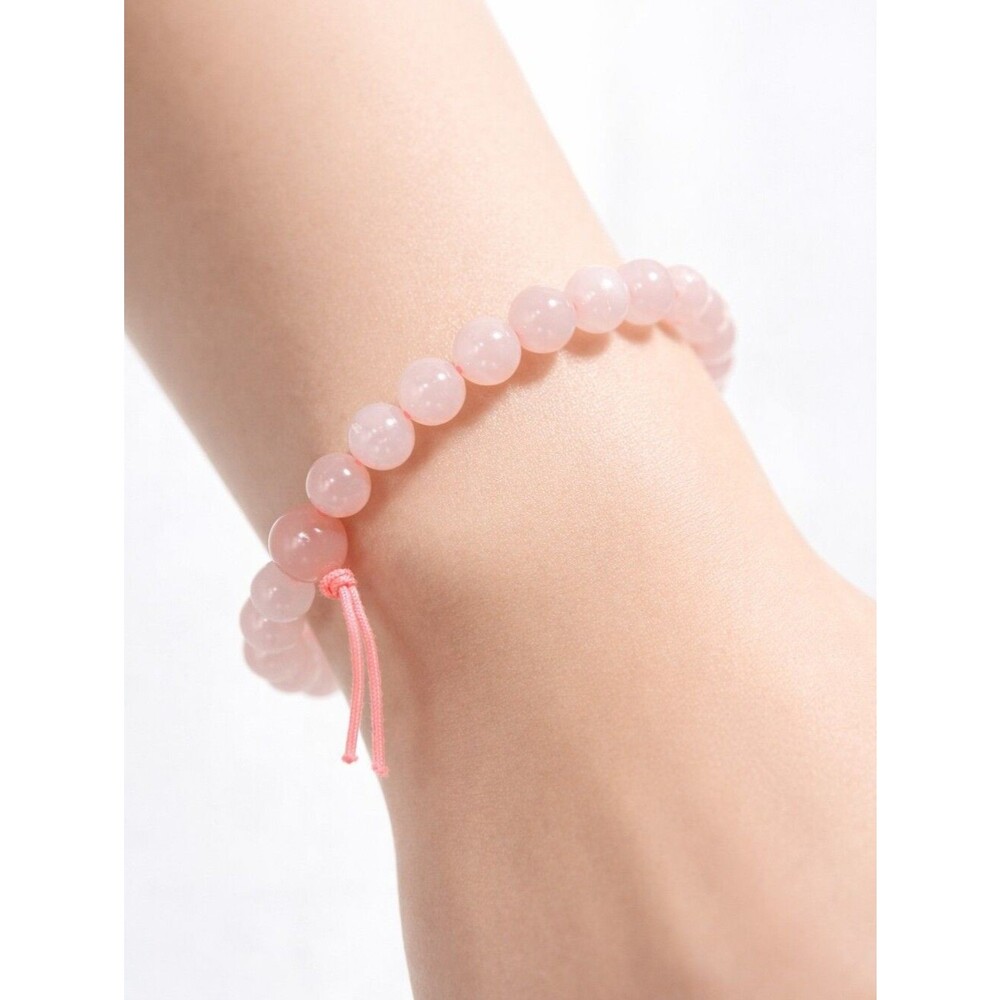 Delicate Rose Quartz Beaded Stretch Bracelet -  Simple and Elegant Women Jewelry